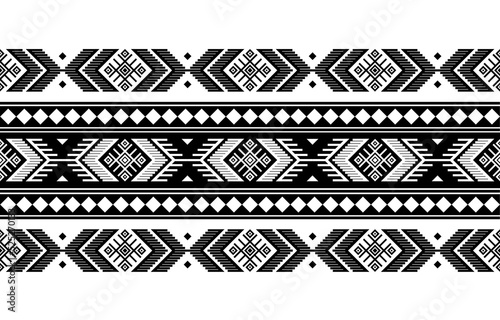 Geometric ethnic oriental seamless pattern traditional Design for background,carpet,wallpaper.clothing,wrapping,Batik fabric,Vector illustration.embroidery style - Sadu, sadou, sadow or sado