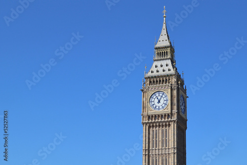 View of the famous Big Ben clock on a sunny day