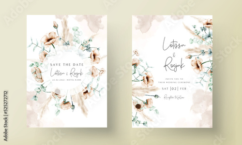 vintage floral wedding invitation card template
