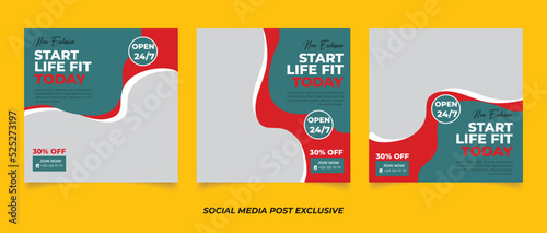 Gym fitness social media post template