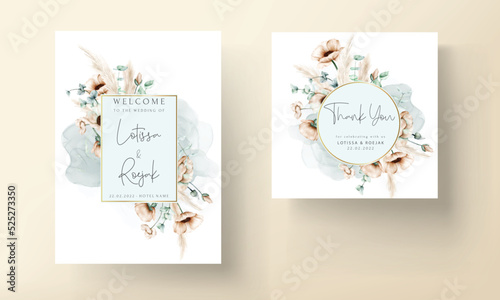 vintage floral wedding invitation card template
