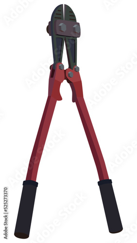 Manual bolt cutter or reinforcing wire cutters isolated on white background. Professional construction tool. Design element.