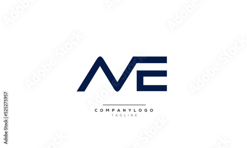 Alphabet letters Initials Monogram logo NE, NE INITIAL, NE letter