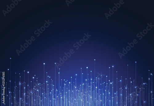 Big data visualization. Abstract technology innovation communication concept digital blue design background. Vector illustration