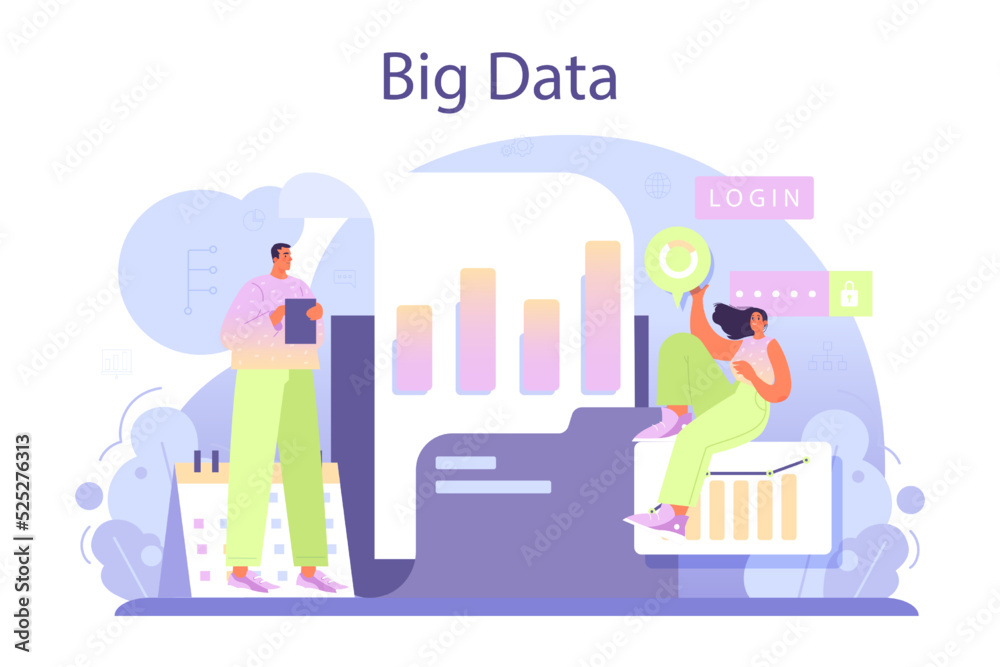 Big data analytics concept. Big data based development of business strategy Big data analytics concept. Big data based development of business strategy