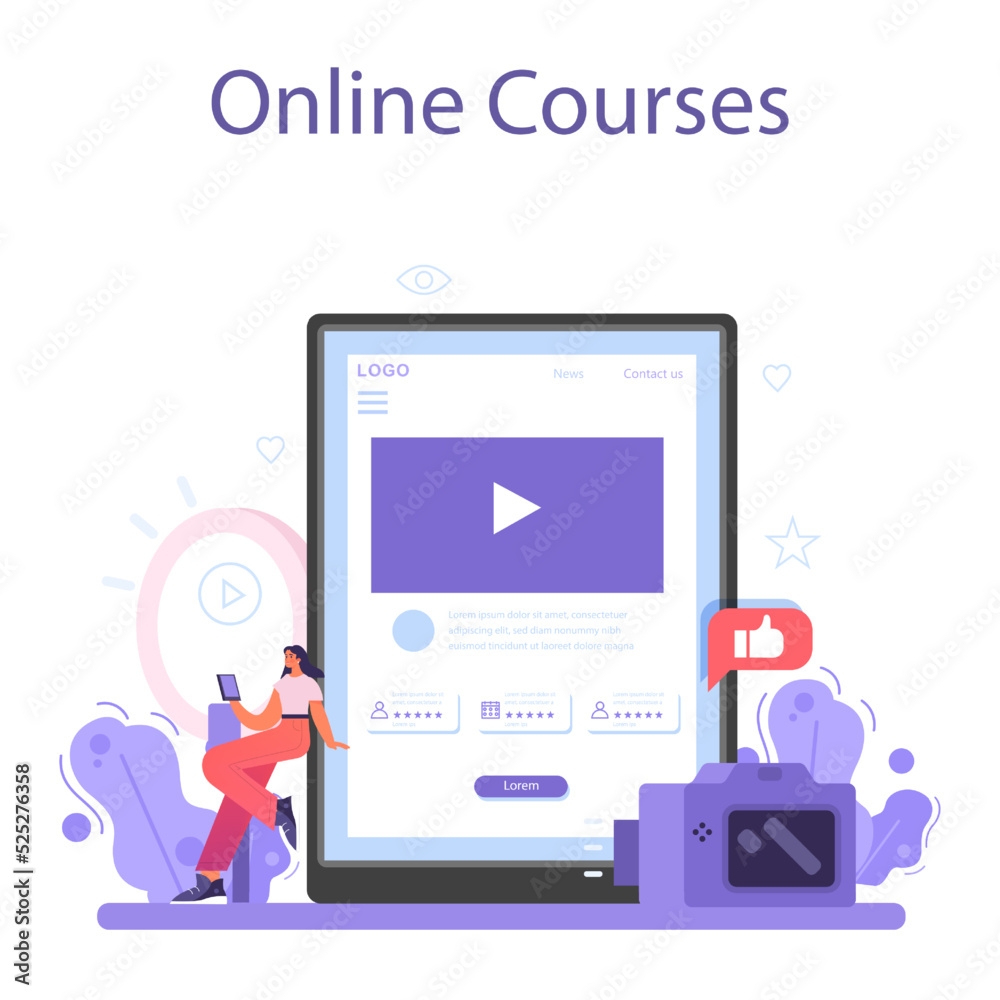 Blogger online service or platform. Character sharing media content Blogger online service or platform. Character sharing media content