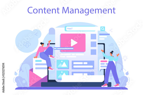 Content manager concept. Idea of digital strategy and content production