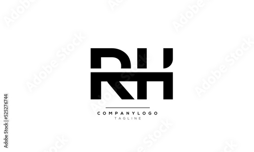 Alphabet letters Initials Monogram logo RH, RH INITIAL, RH letter