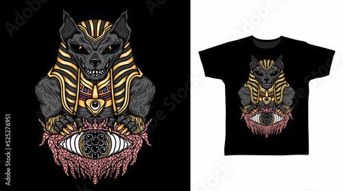 Anubis with eye egypt tshirt design concepts