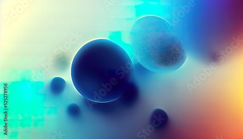 Microscopic particles. Molecules, molecular cell. Close up of a mirco organism, biological illustration. Science, medical, element. 3D render. photo
