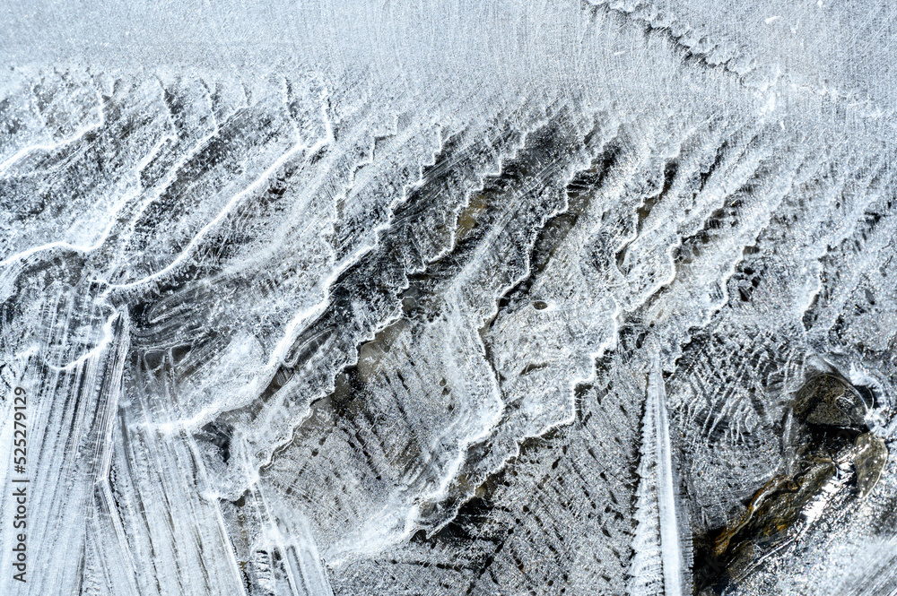 Naklejka premium Window frost background structure