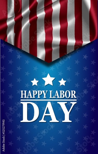 Happy Labor Day background with USA flag	
