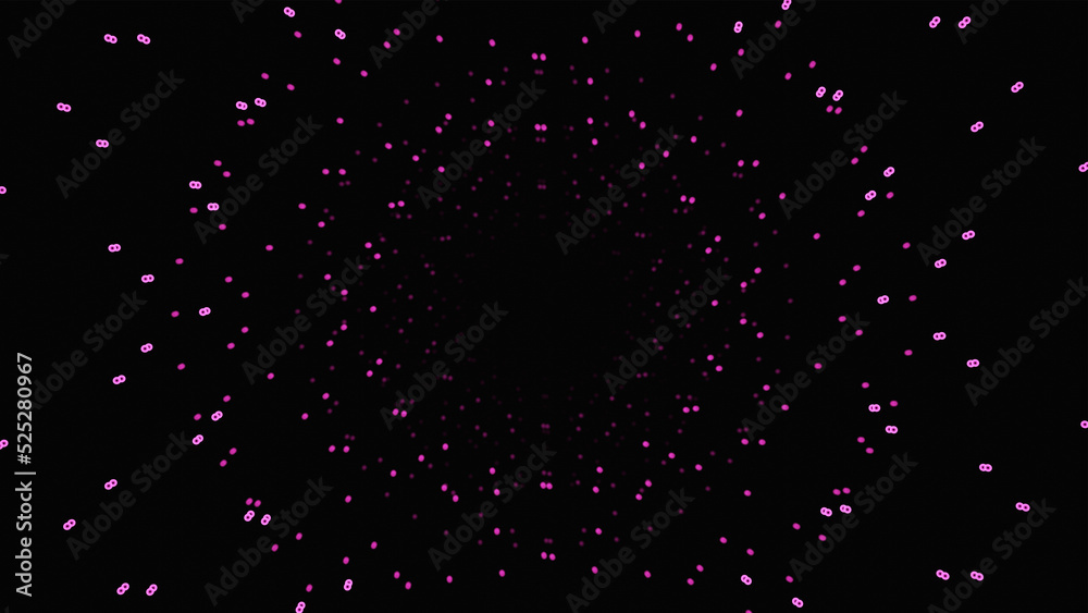 Pink futuristic space particles, neon vj background sci-fi tunnel ...
