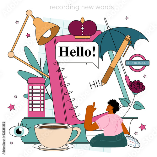 English class concept. Study foreign languages in school or university