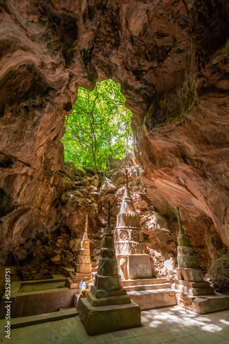 The old Stupa in the cave Wat Cha Am Khiri, Phetchaburi, Thailand photo