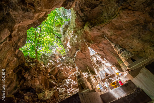 The old Stupa in the cave Wat Cha Am Khiri, Phetchaburi, Thailand photo