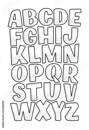 Lettering poster with hand drawn letters. Typography font. Funny alphabet for t shirt print and background design. Vector