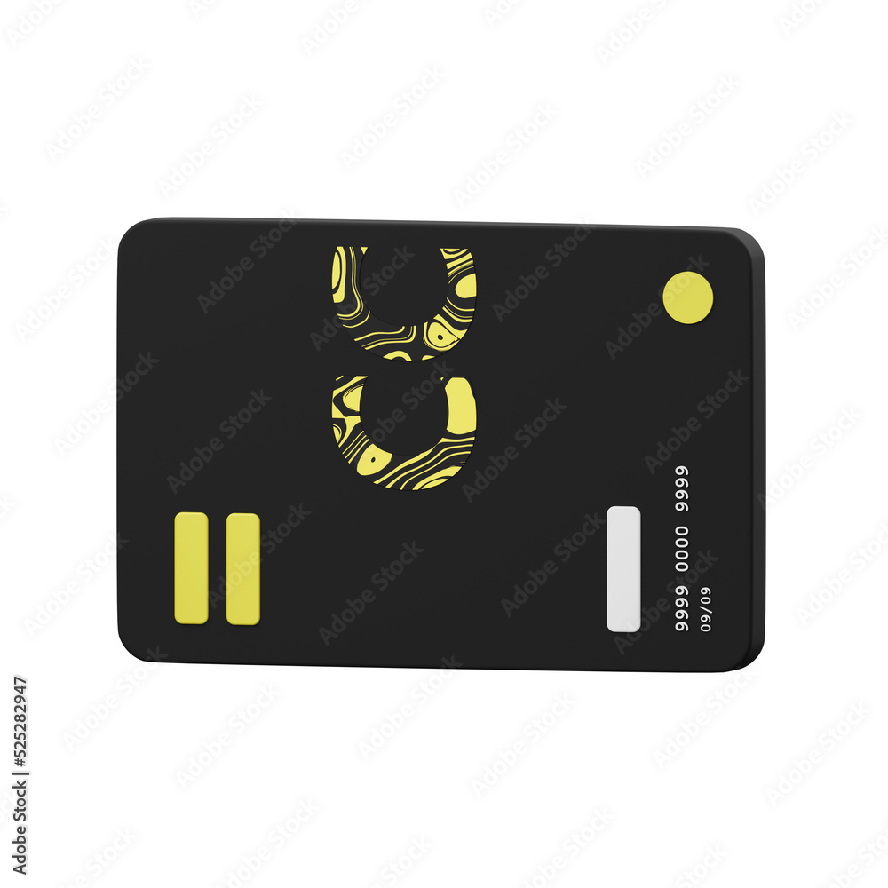 Black Card 3D Icon