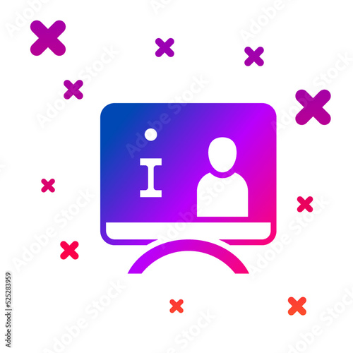 Color Television report icon isolated on white background. TV news. Gradient random dynamic shapes. Vector