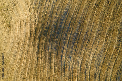 Aerial view of the shape of the fields Tuscany Italy