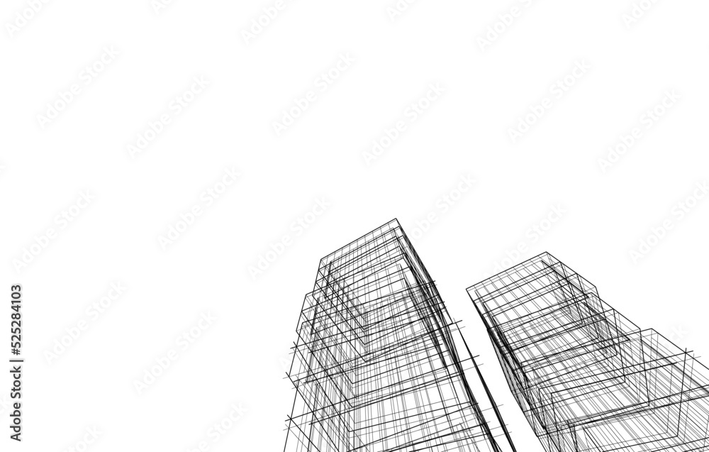 Modern architecture vector 3d illustration Modern architecture vector 3d illustration