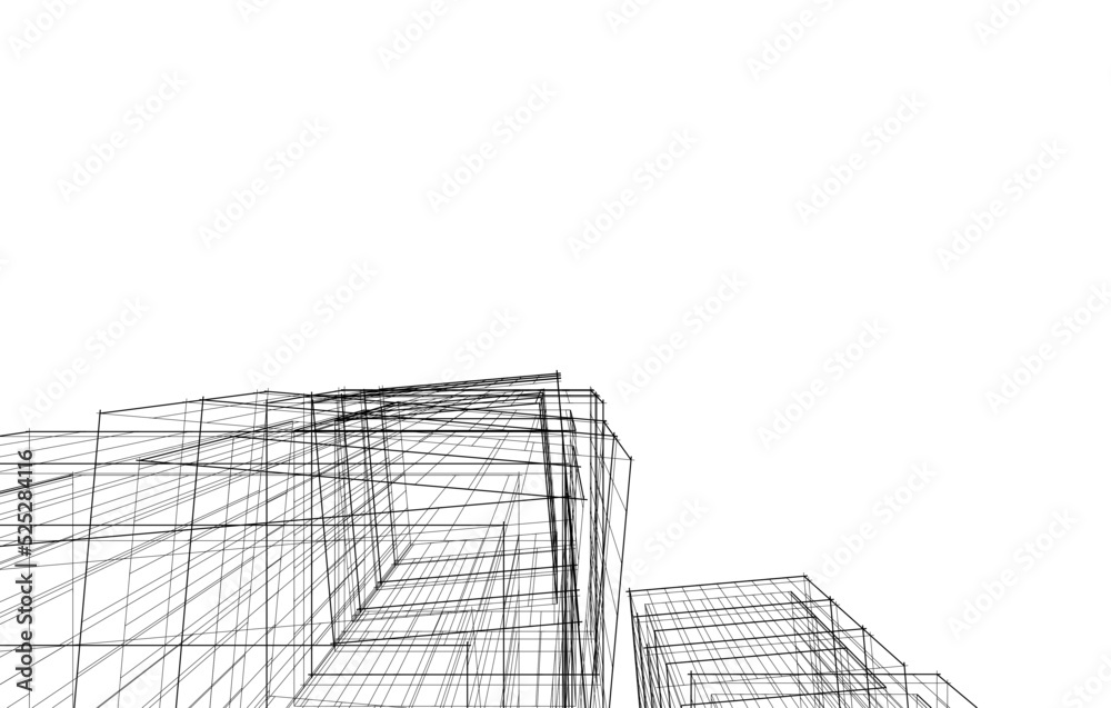 Modern architecture vector 3d illustration Modern architecture vector 3d illustration