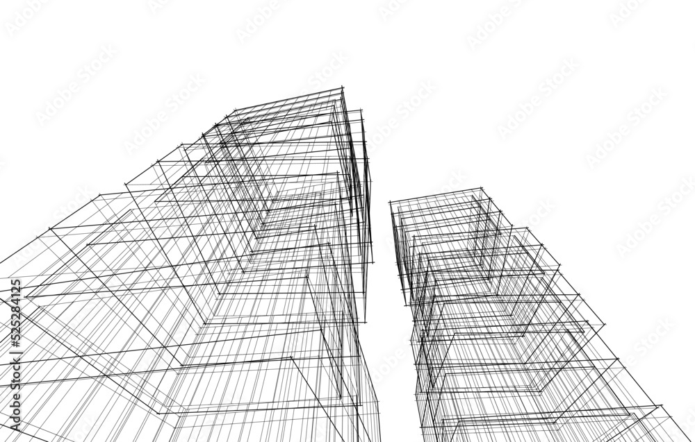 Modern architecture vector 3d illustration Modern architecture vector 3d illustration