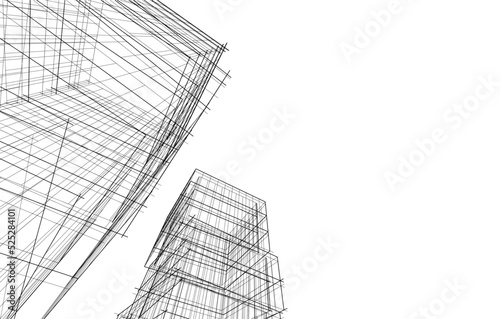 Modern architecture vector 3d illustration