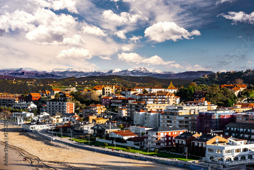 Panorama of Suances town in Cantabria photo