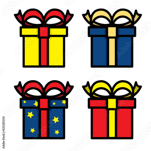 Gift boxes. Gift symbol. Surprise gift for children.