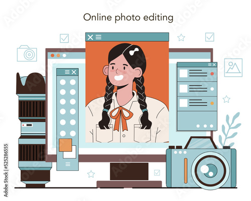 Photography school club online service or platform. Students lerning