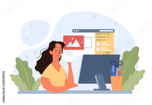 Outsourcing concept. Telework and project delegation, employee