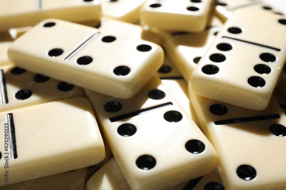 Set of classic domino tiles as background, closeup Set of classic domino tiles as background, closeup
