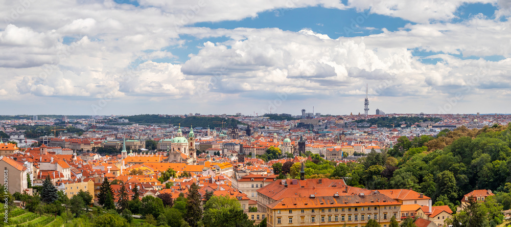 Prague cityscape panorama - city landscape of the old town, Czech republic