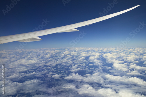 View of beautiful clouds from a flying plane 