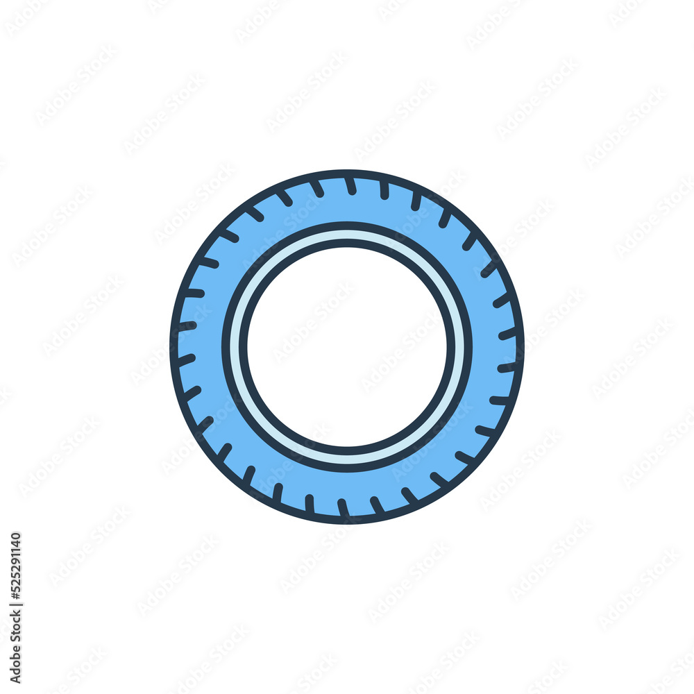 Car Tire vector concept blue creative icon or sign Car Tire vector concept blue creative icon or sign
