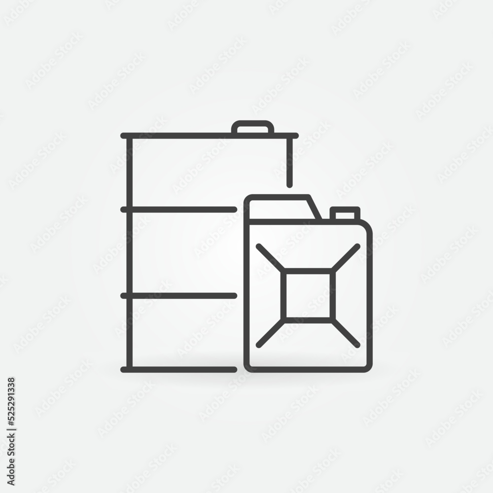 Canister with Barrel vector thin line concept icon Canister with Barrel vector thin line concept icon