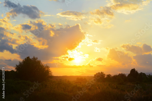 Picturesque view of beautiful countryside at sunset © New Africa