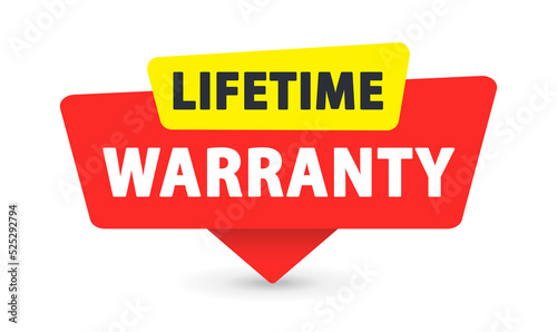 Lifetime Warranty - Banner, Speech Bubble, Label, Sticker, Ribbon Template. Vector Stock Illustration