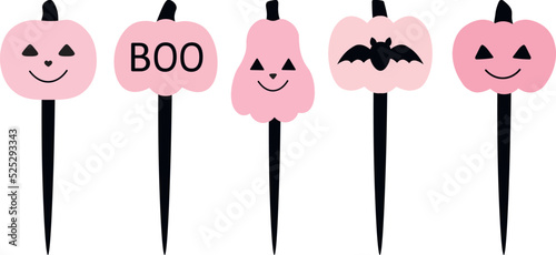 Halloween cake toppers with pumpkin templates
