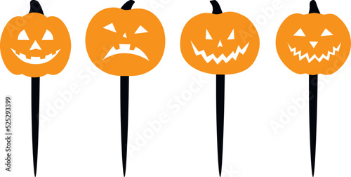 Halloween cake toppers with pumpkin templates for laser cutting