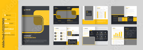 Corporate profile brochure cover template design  layout  multipage business brochure photo