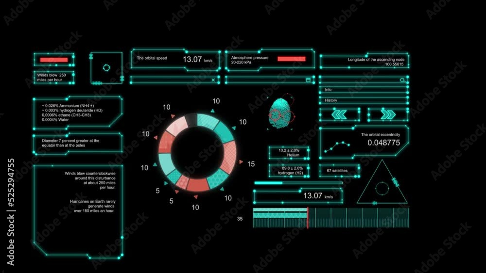 Futuristic HUD panel positioning and targeting motion element Futuristic HUD panel positioning and targeting motion element