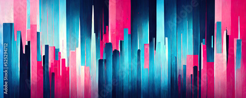 abstract neon colored lines wall background, neon blue and pink colors