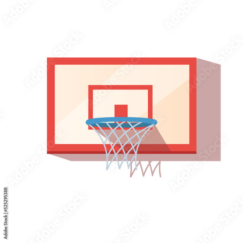 Red basketball backboard isolated on white background.