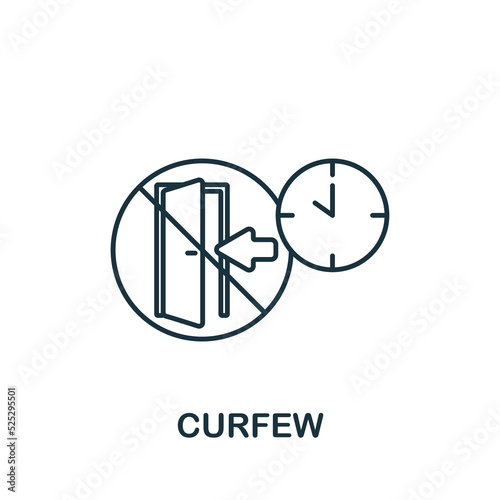 Curfew icon. Line simple Quarantine icon for templates, web design and infographics photo