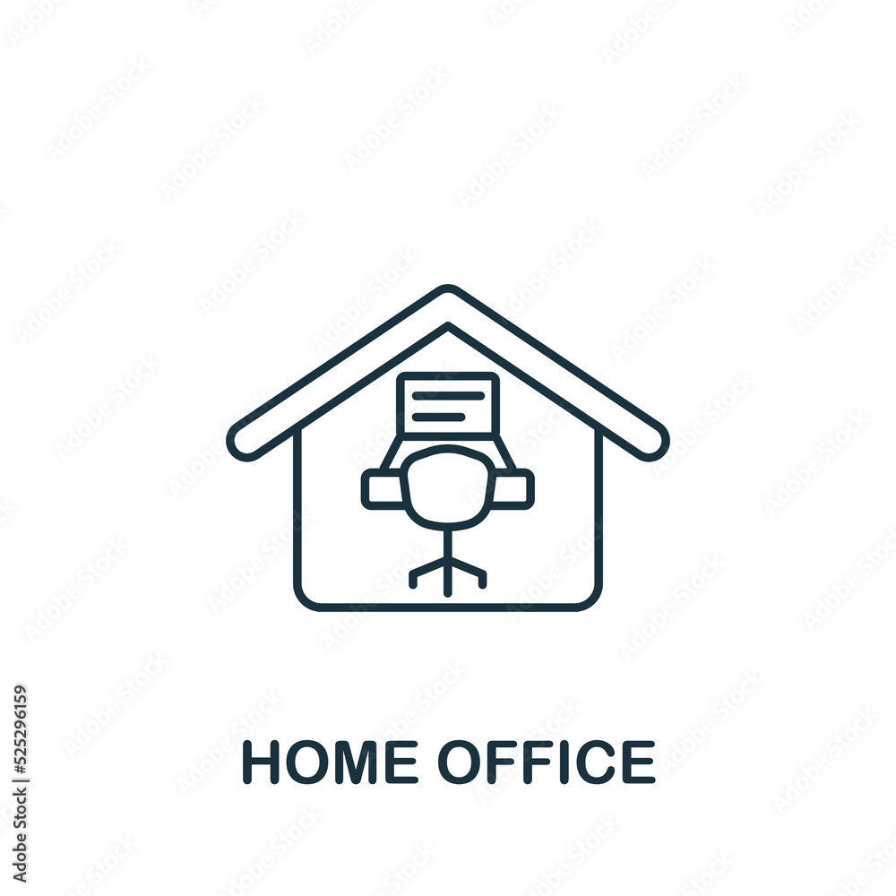 Home Office icon. Line simple Quarantine icon for templates, web design and infographics Home Office icon. Line simple Quarantine icon for templates, web design and infographics