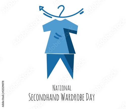 National Secondhand Wardrobe Day. August 25. Holiday concept. Template for background, banner, card, poster with text inscription
