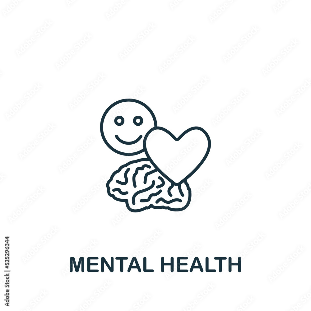 Fototapeta premium Mental Health icon. Line simple Quarantine icon for templates, web design and infographics