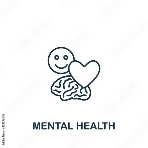Mental Health icon. Line simple Quarantine icon for templates, web design and infographics